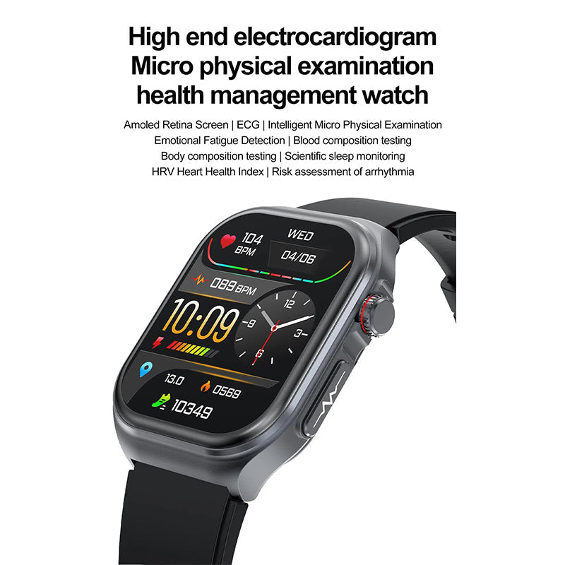 Blue Smartwatch With Bluetooth Calling Ecg Blood Pressure Heart Rate And Multi Sport Modes