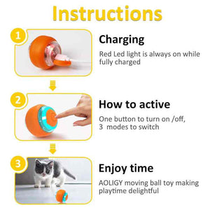 Interactive Electric Cat Toy Ball Rechargeable Smart Rolling Pet