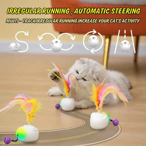 Interactive Cat Feather Toy With Led Lights Smart Motion Pet Playmate