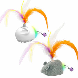 Interactive Cat Feather Toy With Led Lights Smart Motion Pet Playmate