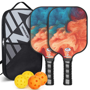 Vintage Fiberglass Pickleball Paddle Set Vibrant Design For Enhanced Gameplay