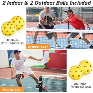 Bubble Hall Fiberglass Pickleball Paddle Set Vibrant Design For Enhanced Gameplay