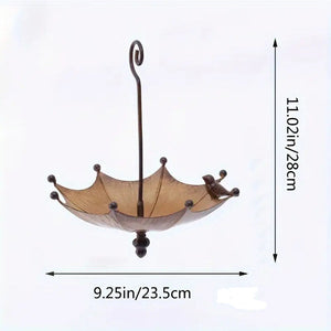 Umbrella Shaped Bird Feeder Metal Hanging Garden Decoration