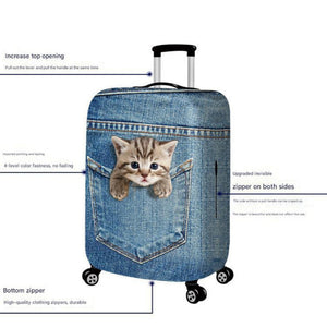 M 21 24 Inch Elastic Luggage Cover With Zipper Travel Suitcase Protector Scratch Resistant