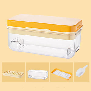 Yellow Eco Friendly Large Capacity Food Grade Ice Cube Tray With Lid