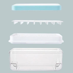 Blue Premium Large Capacity Ice Cube Tray With Lid And Scoop Perfect For Cocktails Summer Drinks