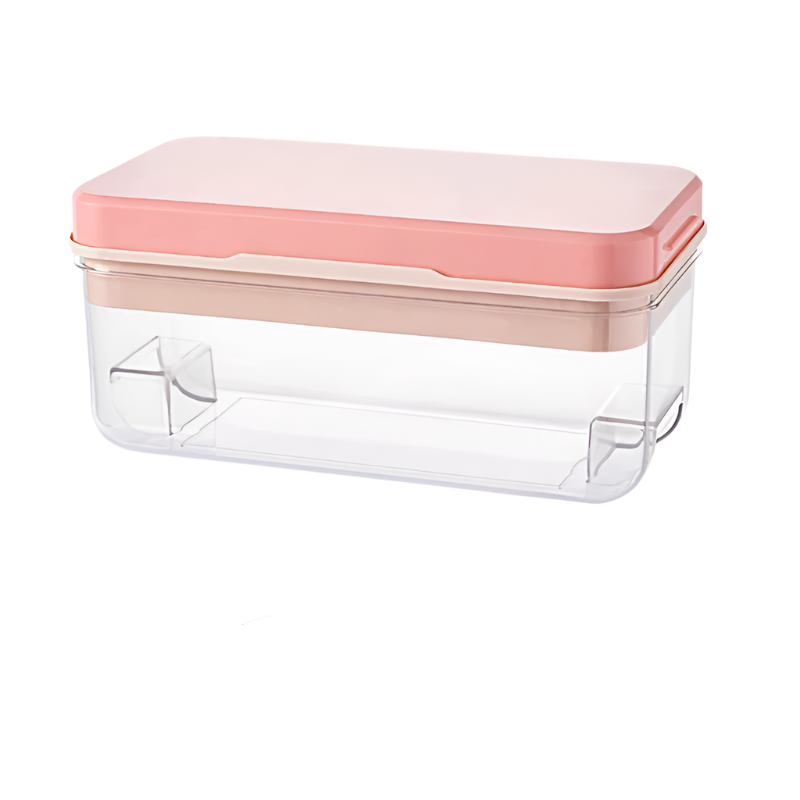 Pink Premium Large Capacity Ice Cube Tray With Lid And Scoop Perfect For Cocktails Summer Drinks