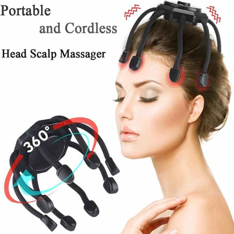 Black Octopus Electric Scalp Massager For Stress Relief And Relaxation