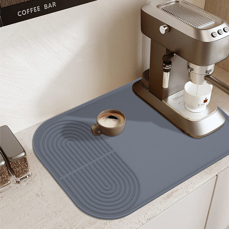 Black Silicone Coffee Machine Mat Waterproof Anti Slip And Durable Countertop Protector