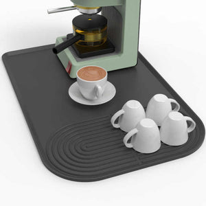 Black Silicone Coffee Machine Mat Waterproof Anti Slip And Durable Countertop Protector