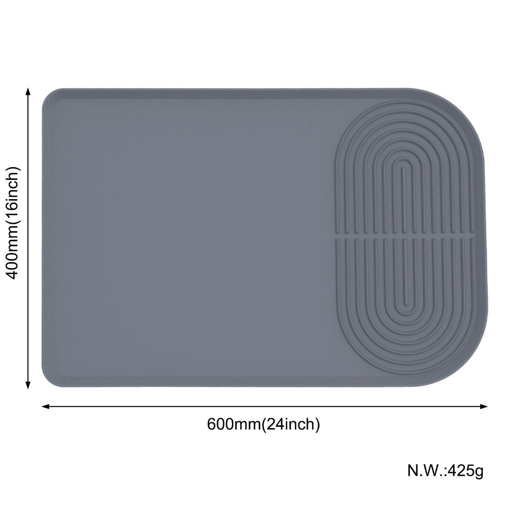 Grey Silicone Coffee Machine Mat Waterproof Anti Slip And Durable Countertop Protector