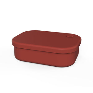 Dark Red Food Grade Silicone Lunch Box Microwave Safe Bento With Dividers & Airtight Seal