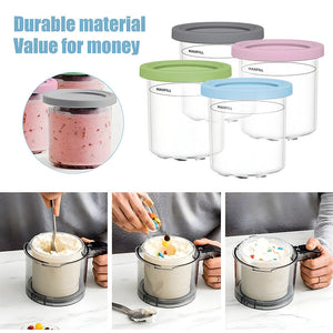 Four Color Set Durable Food Storage Containers With Spoon Multi Bpa Free Airtight