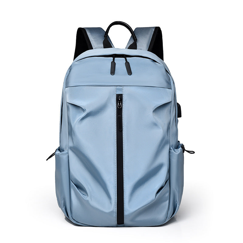 Sky Blue Business Casual Laptop Backpack With Usb Charging Port Travel Work And Student Use