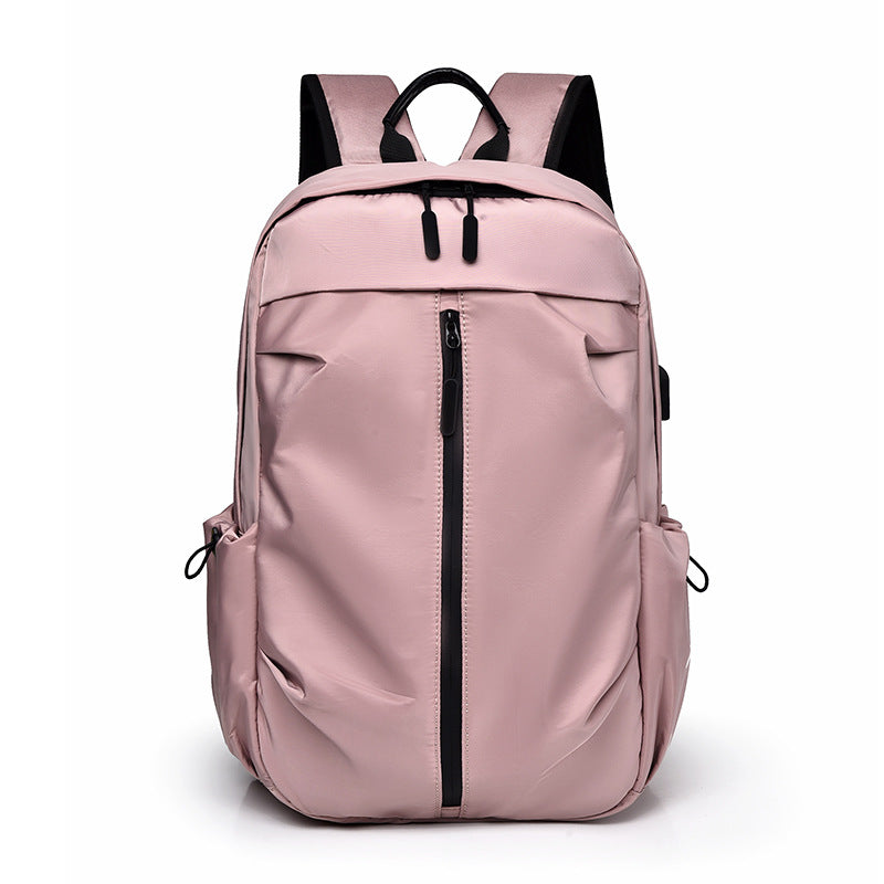 Pink Business Casual Laptop Backpack With Usb Charging Port Travel Work And Student Use