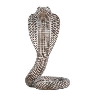 Grey Decorative Resin Cobra Statue Unique Animal Figurine For Home & Creative Gifts