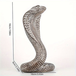 Grey Decorative Resin Cobra Statue Unique Animal Figurine For Home & Creative Gifts