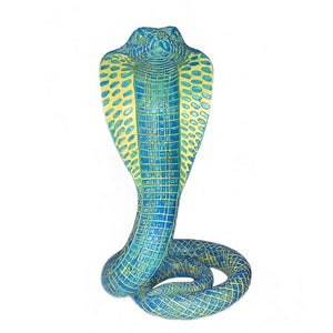 Blue Decorative Resin Cobra Statue Unique Animal Figurine For Home & Creative Gifts