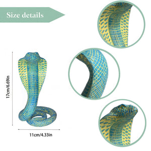 Blue Decorative Resin Cobra Statue Unique Animal Figurine For Home & Creative Gifts