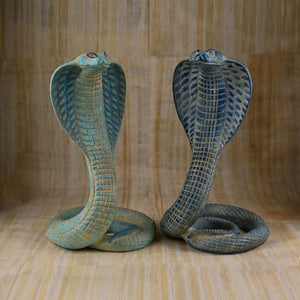 Blue Decorative Resin Cobra Statue Unique Animal Figurine For Home & Creative Gifts