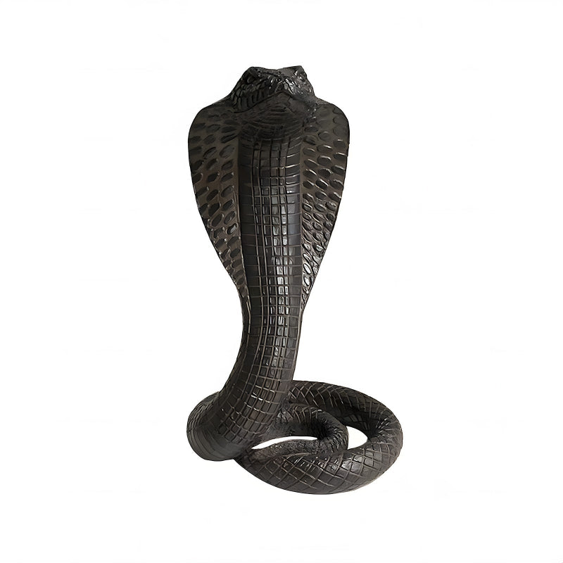 Black Decorative Resin Cobra Statue Unique Animal Figurine For Home & Creative Gifts