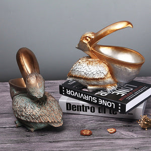 Brown Pelican Resin Decor Bowl Unique Key Candy And Storage Organizer For Home Decoration