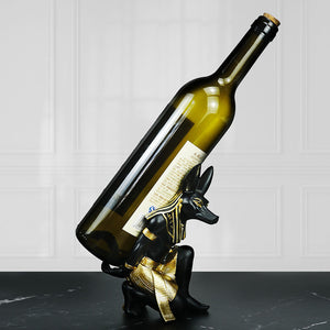 Egyptian Anubis Dog Wine Rack Unique Resin Holder For Home Decor