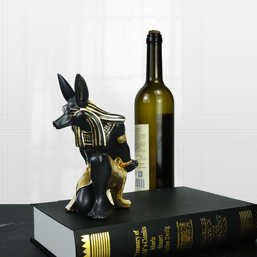 Egyptian Anubis Dog Wine Rack Unique Resin Holder For Home Decor