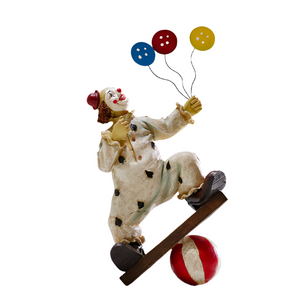 Vintage Circus Clown Figurines Retro Balloon And Bicycle Ornaments