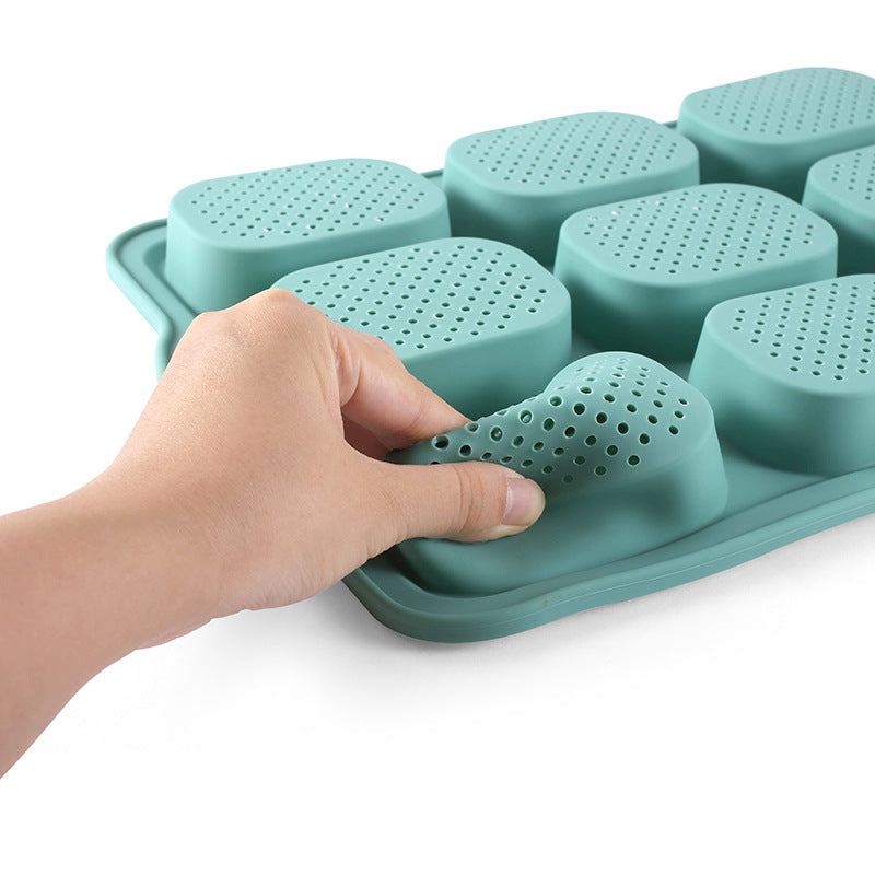 Green Silicone Mini Bread Loaf Baking Mold Non Stick 8 Cavity Bakeware Pan With Handles For Cakes And