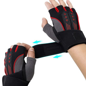 M White Fingerless Workout Gloves With Wrist Support Non Slip Breathable Gym For Weightlifting And Cycling