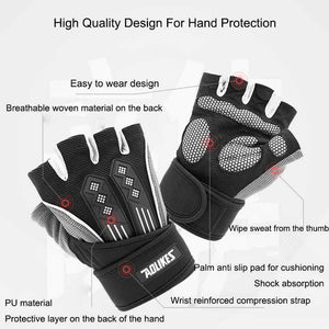 Xl White Fingerless Workout Gloves With Wrist Support Non Slip Breathable Gym For Weightlifting And Cycling