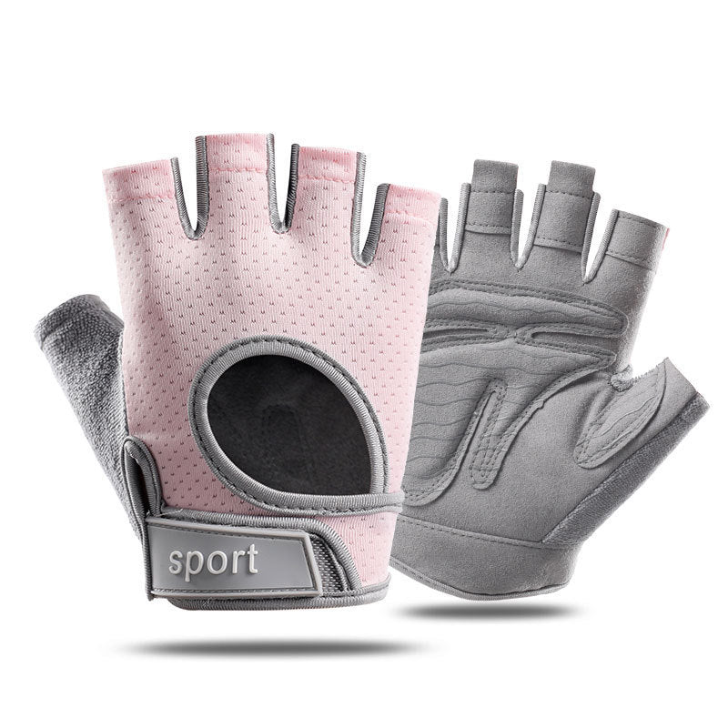 L Pink Silicone Padded Workout Gloves Non Slip Weightlifting For Enhanced Grip And Palm Protection