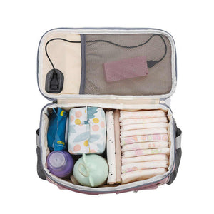 Pink Stroller Organizer Bag Multi Functional Baby With Touchscreen Window Usb Port And Bottle Holders