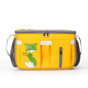 Yellow Stroller Organizer Bag Multi Functional Baby With Touchscreen Window Usb Port And Bottle Holders