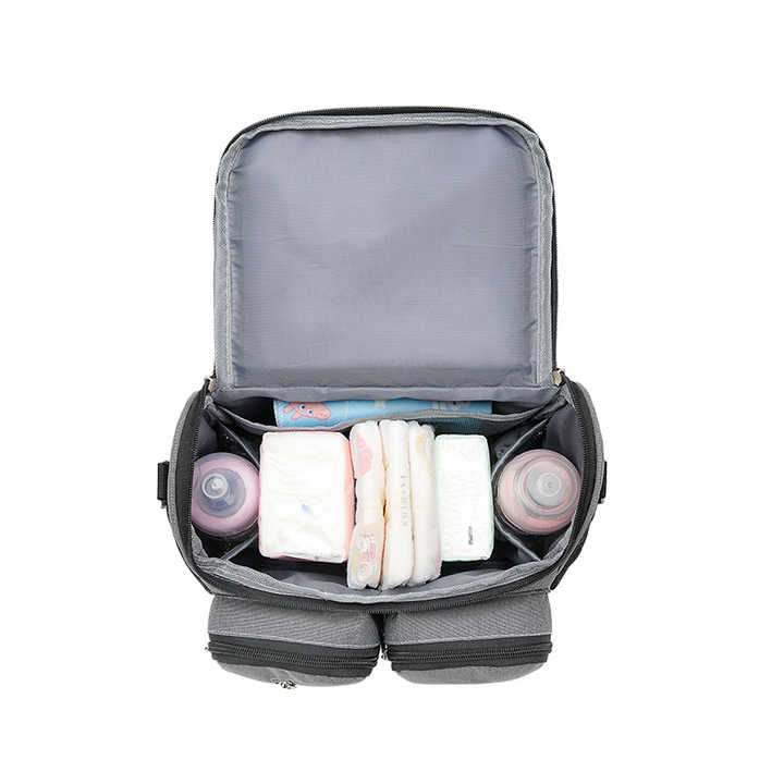 Black Universal Stroller Organizer Bag Multi Pocket Hanging Storage For Baby Essentials