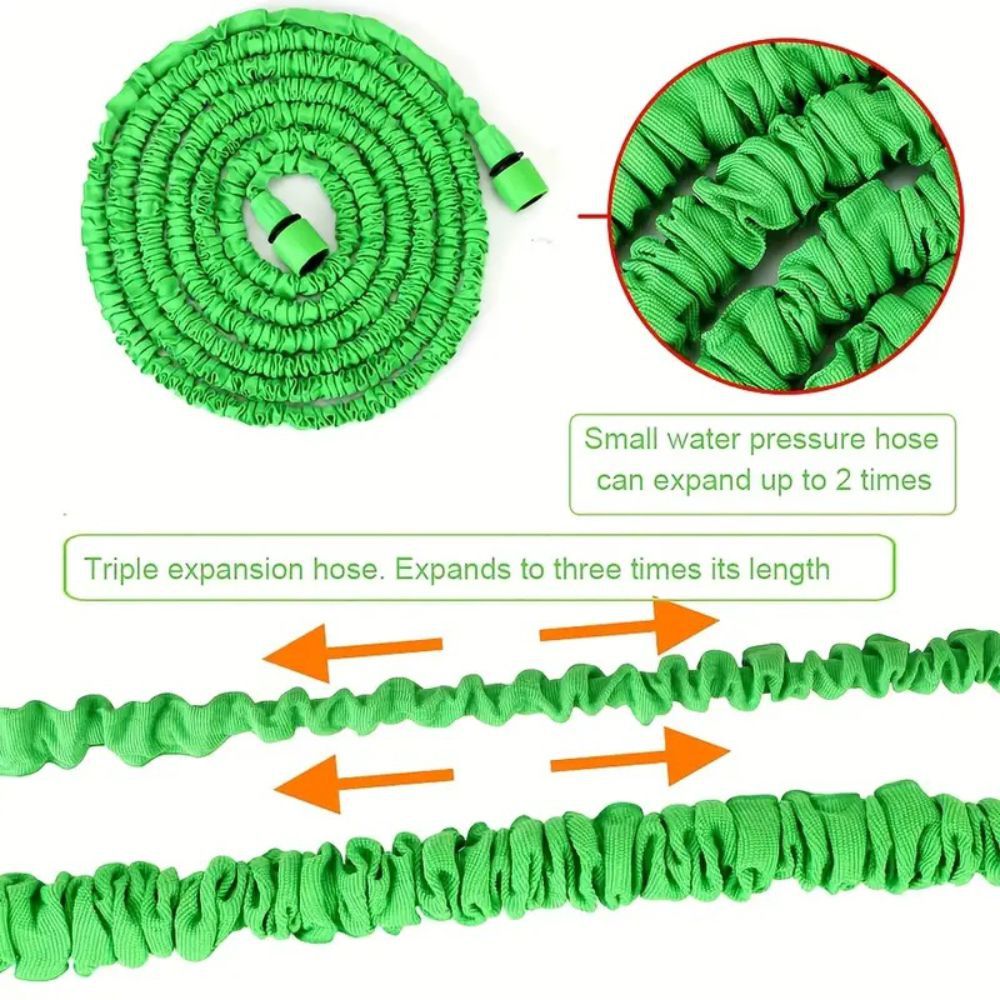 15M Anti Kink Expandable Garden Hose Flexible Tangle Free Water With Adjustable Spray Nozzle