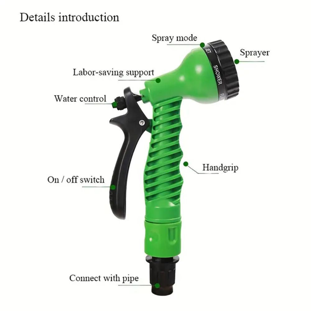 15M Anti Kink Expandable Garden Hose Flexible Tangle Free Water With Adjustable Spray Nozzle