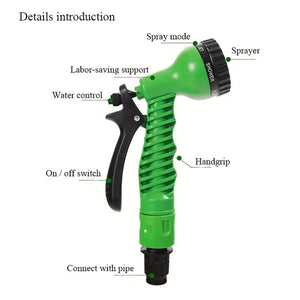 22M Anti Kink Expandable Garden Hose Flexible Tangle Free Water With Adjustable Spray Nozzle