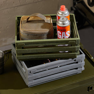 Grey Foldable Industrial Storage Crates Portable Outdoor Collapsible Box For Home And Travel