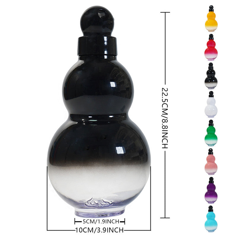 32Oz Inspired Gourd Water Plastic Black Bottle Decorative Double Layer Flask With Calligraphy And Accessories