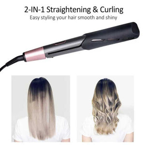 2 In 1 Hair Straightener And Curler Ceramic Ionic Styling Tool For Smooth Wavy