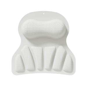 White Silicone Bath Pillow Ergonomic Design With Suction Cups For Comfortable Bathtub Support