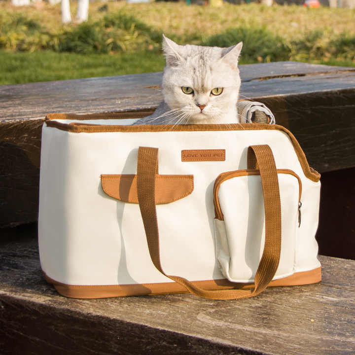 Toast Large Capacity Cat Carrier Bag Soft Sided Pet Travel Tote With Top Zipper Opening