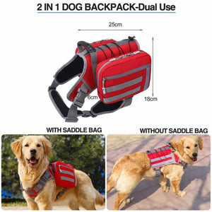 Black Dog Tactical Backpack Harness Adjustable Outdoor Camouflage Saddle Bag For Dogs