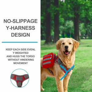 Red Dog Tactical Backpack Harness Adjustable Outdoor Camouflage Saddle Bag For Dogs