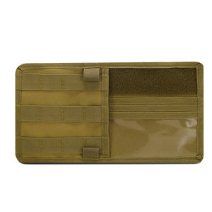 Khaki Car Sun Visor Organizer Tactical Molle Storage Panel With Multi Pocket Design