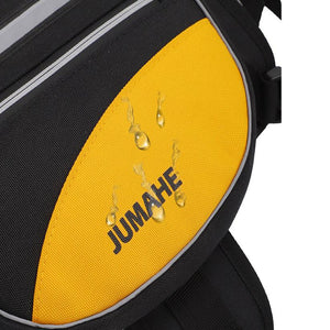 Yellow Reflective Dog Saddle Harness With Storage Bags Adjustable Pet Backpack For Outdoor Adventures