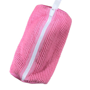 Pink Shoe Laundry Bags Mesh Protective Washing For Shoes With Zipper Design