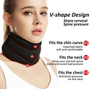 Adjustable Neck Brace With V Shape Design Cervical Spine Support For Pain Relief And Posture Correction